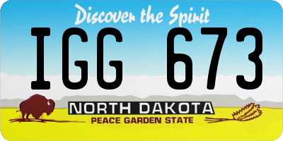 ND license plate IGG673