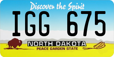 ND license plate IGG675