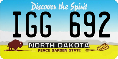 ND license plate IGG692