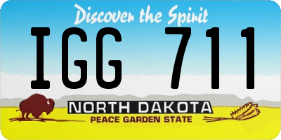 ND license plate IGG711