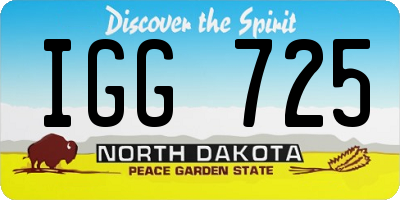 ND license plate IGG725