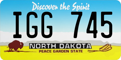ND license plate IGG745