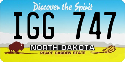 ND license plate IGG747