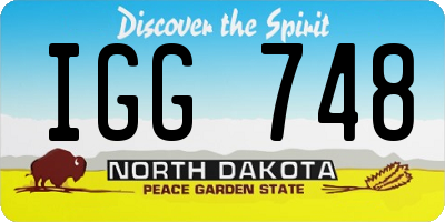 ND license plate IGG748
