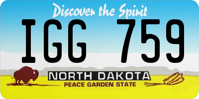 ND license plate IGG759