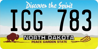ND license plate IGG783