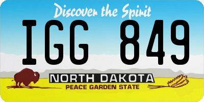ND license plate IGG849
