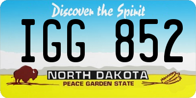 ND license plate IGG852