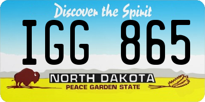 ND license plate IGG865