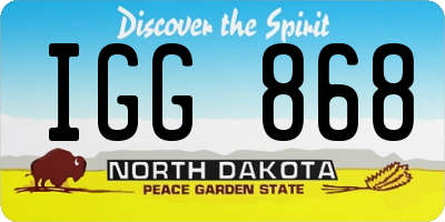 ND license plate IGG868