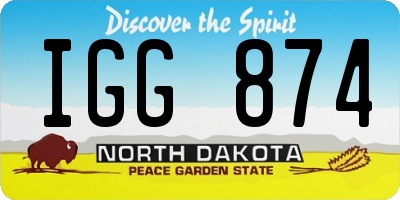 ND license plate IGG874