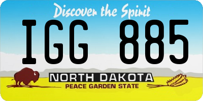ND license plate IGG885