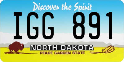 ND license plate IGG891