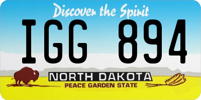 ND license plate IGG894