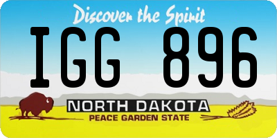 ND license plate IGG896