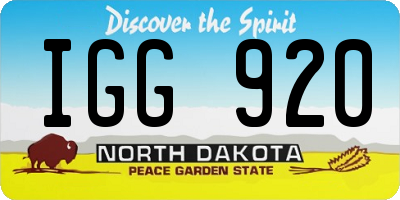 ND license plate IGG920