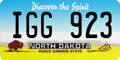 ND license plate IGG923