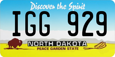 ND license plate IGG929