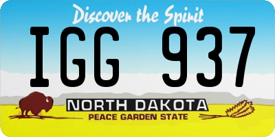 ND license plate IGG937