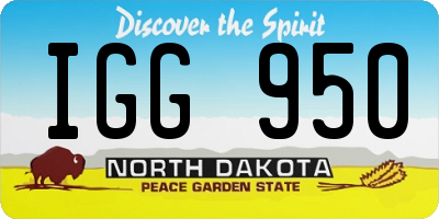 ND license plate IGG950