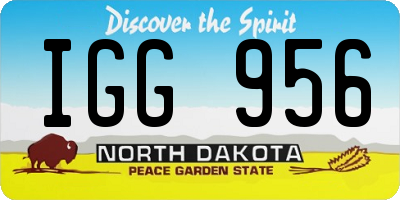 ND license plate IGG956