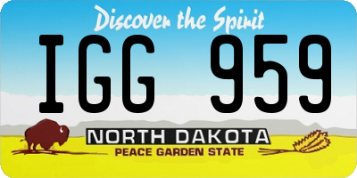 ND license plate IGG959