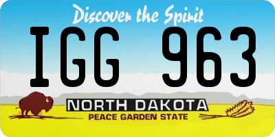 ND license plate IGG963