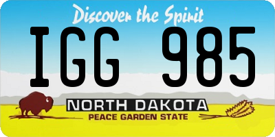 ND license plate IGG985