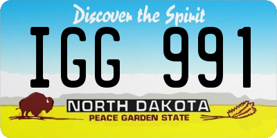 ND license plate IGG991