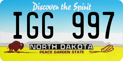 ND license plate IGG997