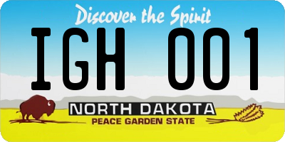 ND license plate IGH001