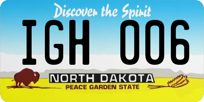 ND license plate IGH006