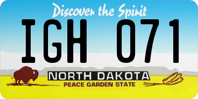 ND license plate IGH071