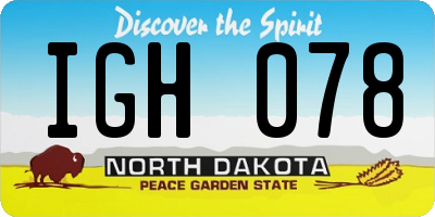 ND license plate IGH078