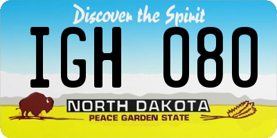 ND license plate IGH080