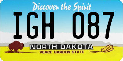 ND license plate IGH087