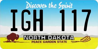 ND license plate IGH117