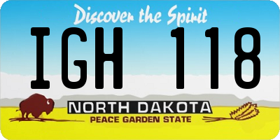 ND license plate IGH118