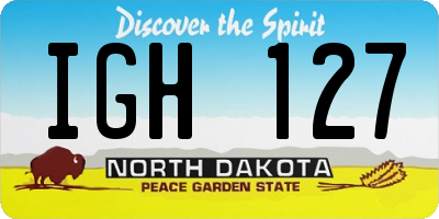 ND license plate IGH127