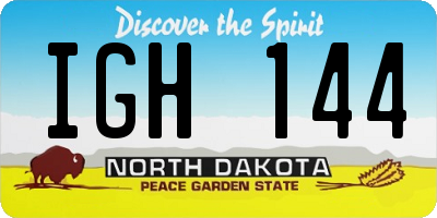 ND license plate IGH144
