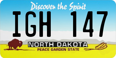 ND license plate IGH147