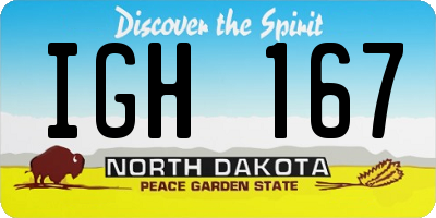 ND license plate IGH167