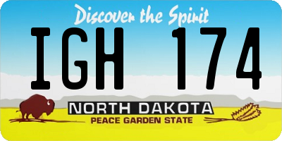ND license plate IGH174
