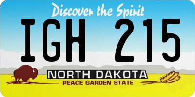 ND license plate IGH215