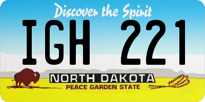 ND license plate IGH221