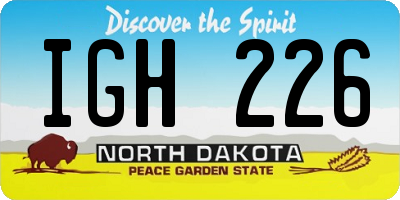 ND license plate IGH226