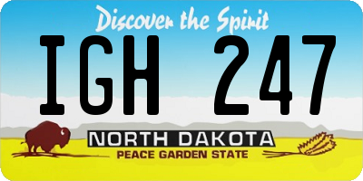 ND license plate IGH247