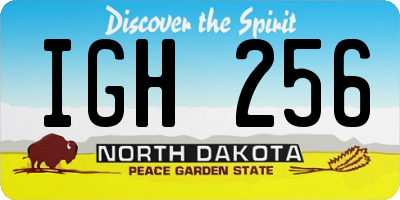 ND license plate IGH256