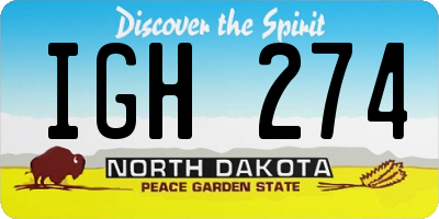 ND license plate IGH274