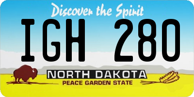 ND license plate IGH280